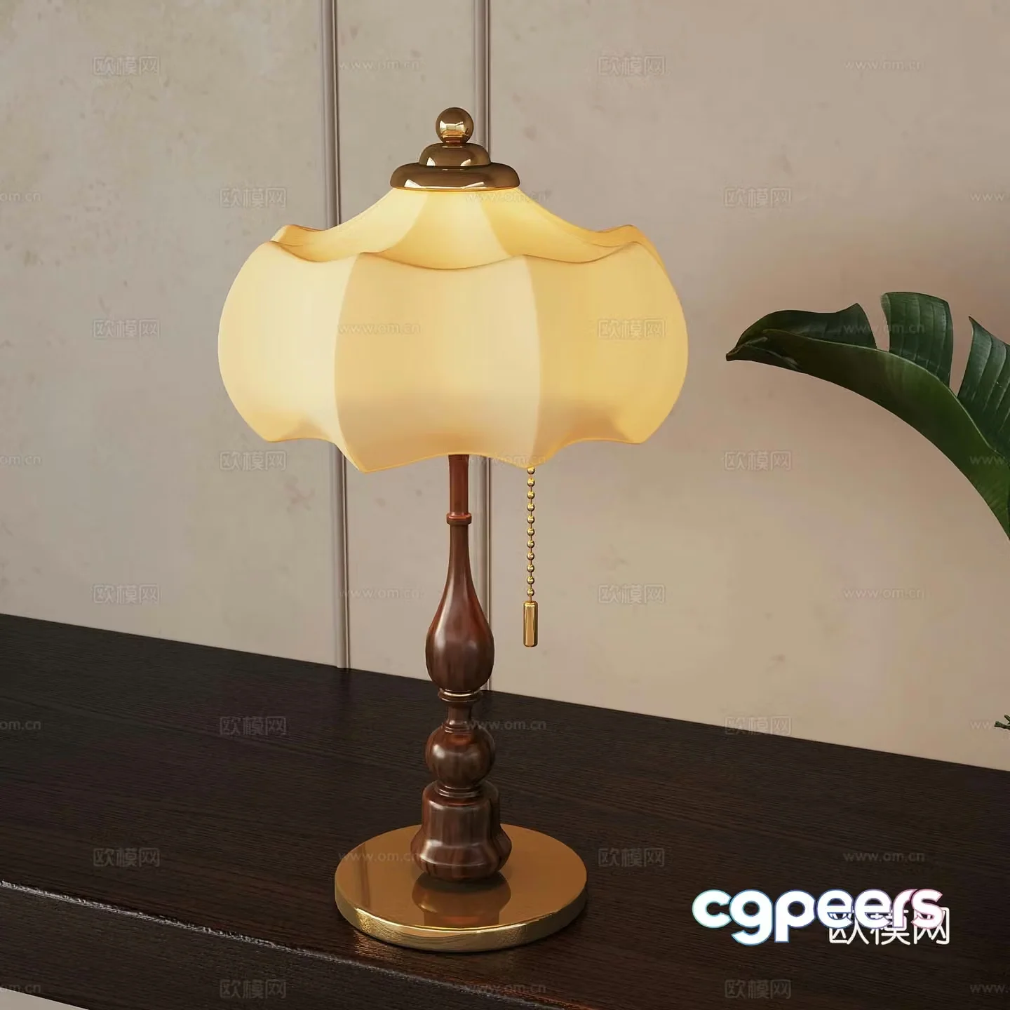 34 French medieval style table lamp 3d model