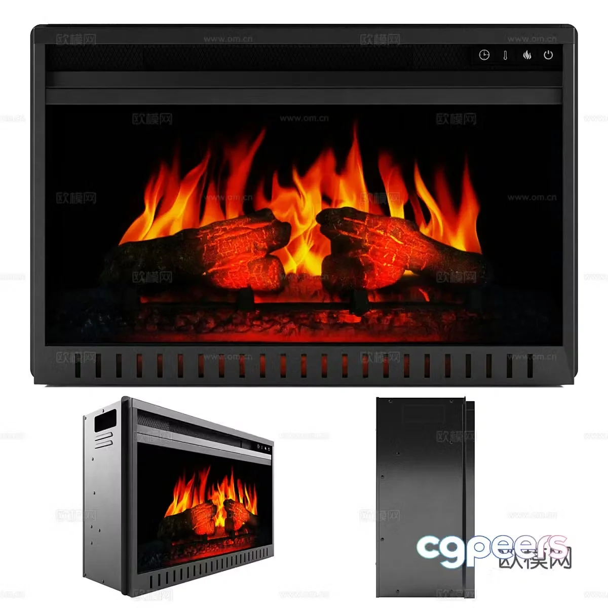 Modern minimalist fireplace stove electronic fireplace 3d model