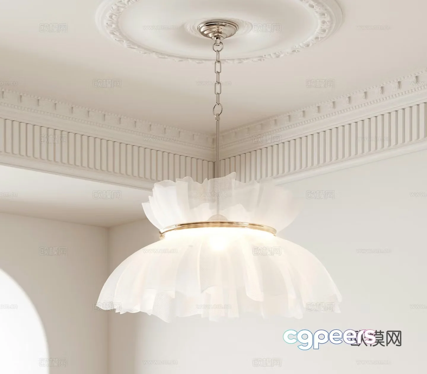 French veil chandeliers 3d model