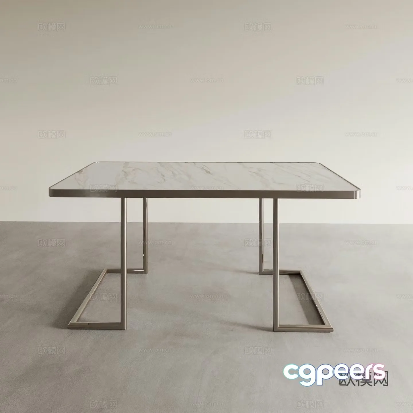 Modern marble dining table square table 3d model