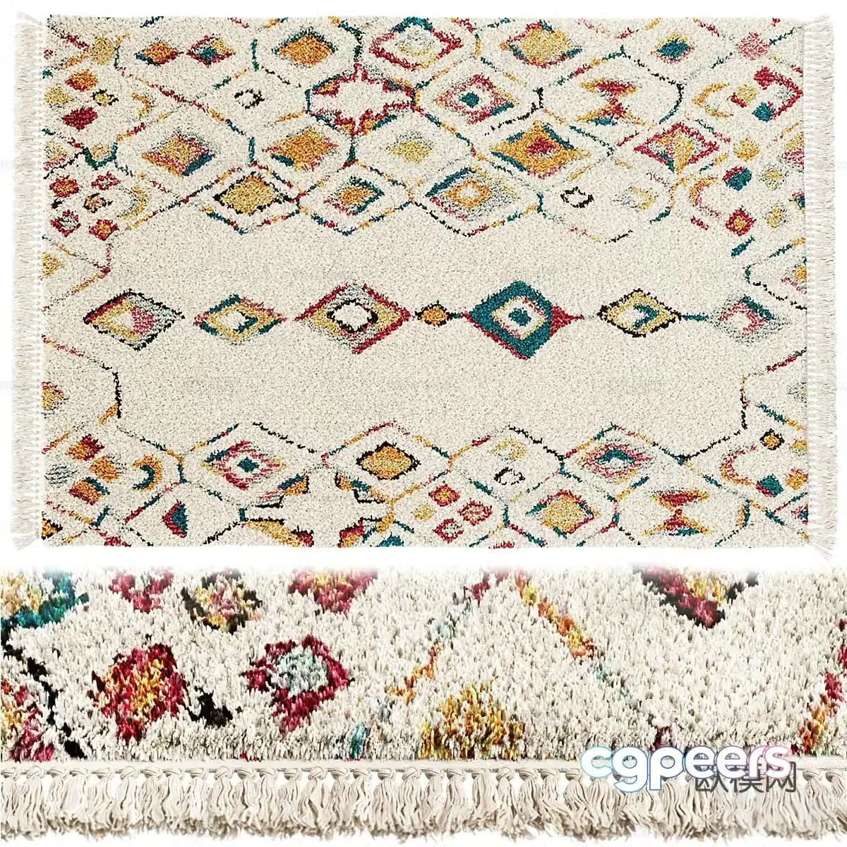 Nordic rug tassel rug 3d model