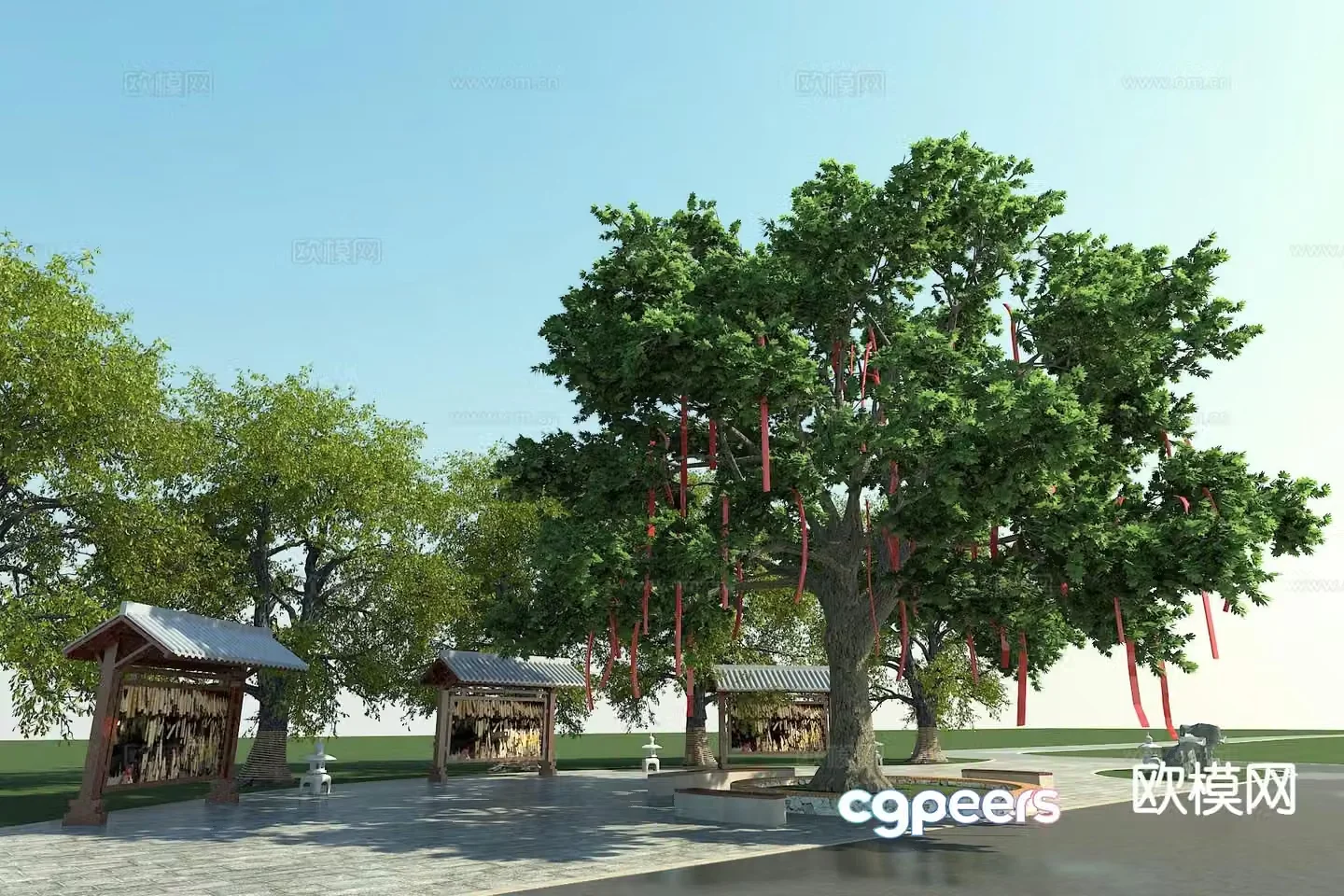 Garden Scenic Area Park Landscape 3D Model