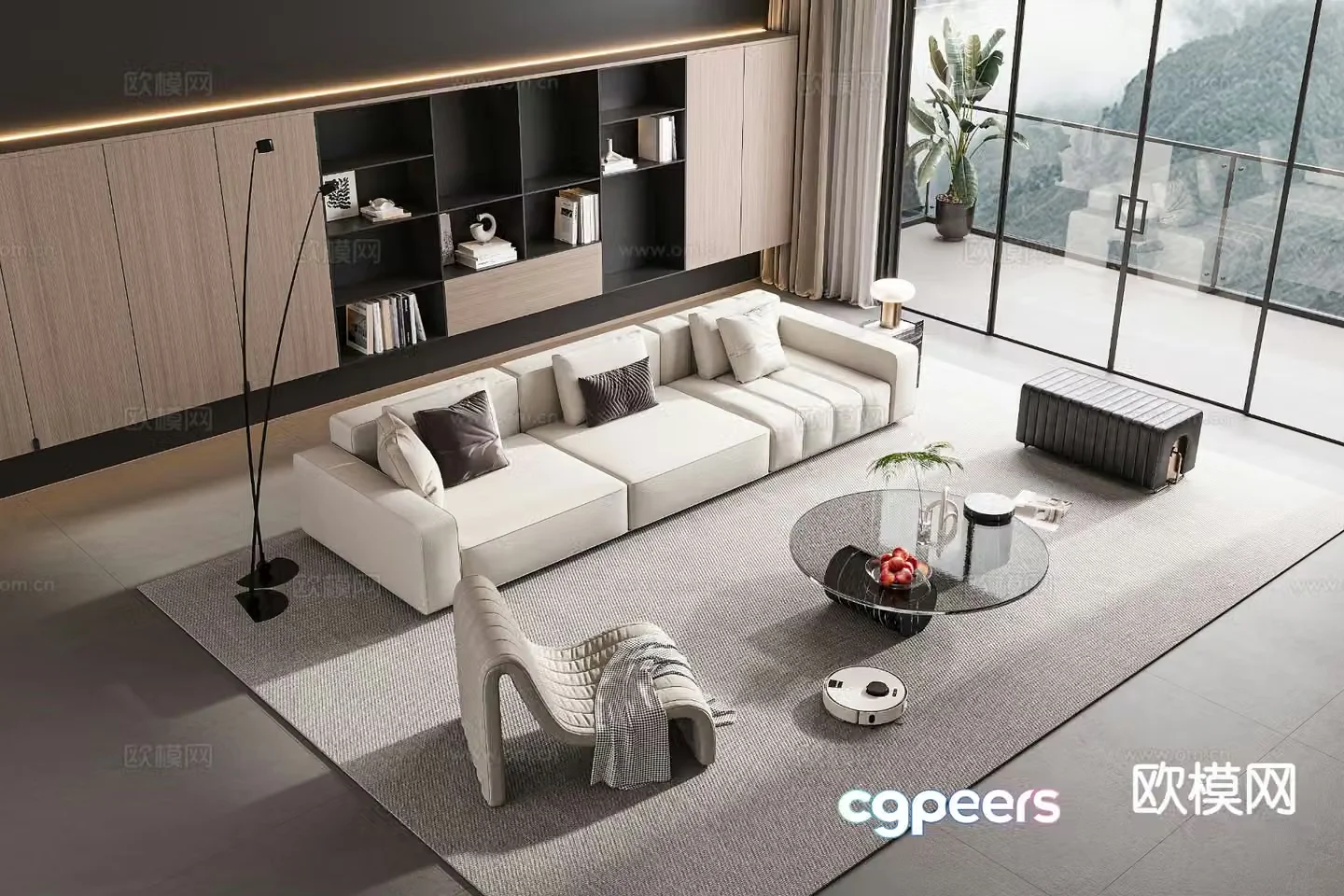 Modern sectional sofa 3d model