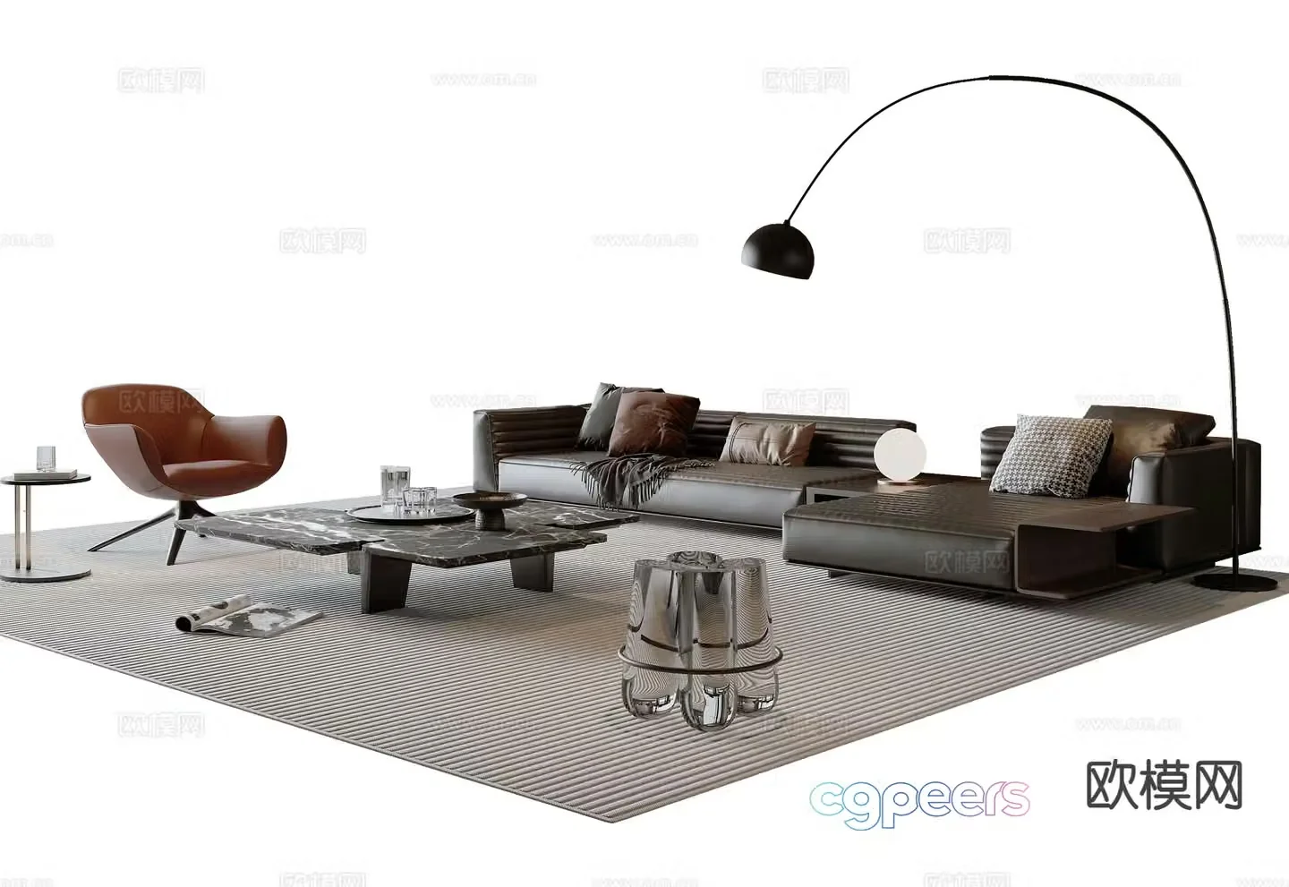 Italian sofa combination 3d model
