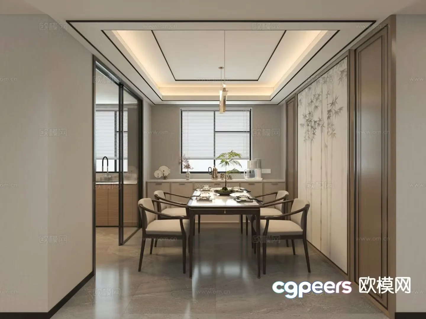 New Chinese restaurant 3d model