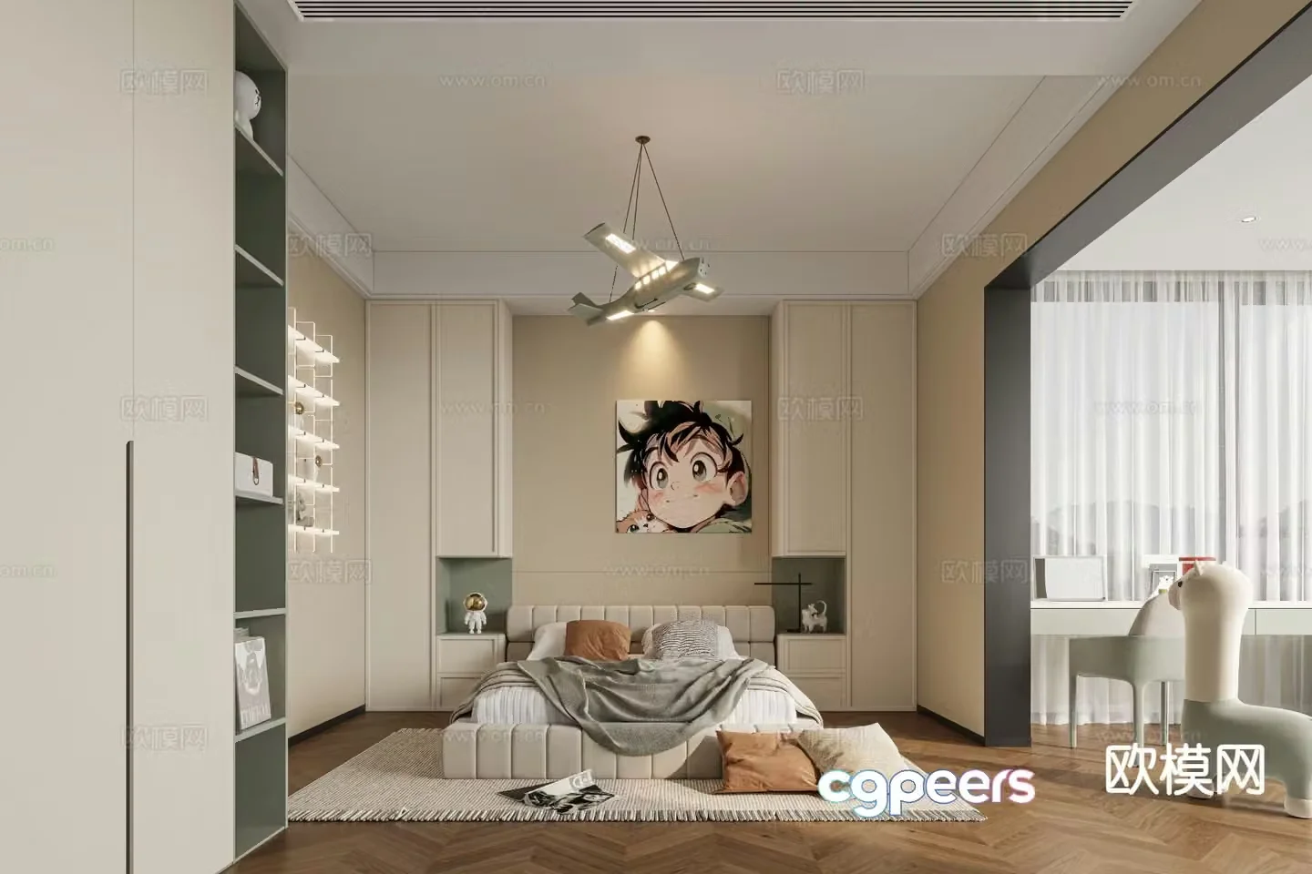 Cream style children’s room child’s room boy’s room 3D model