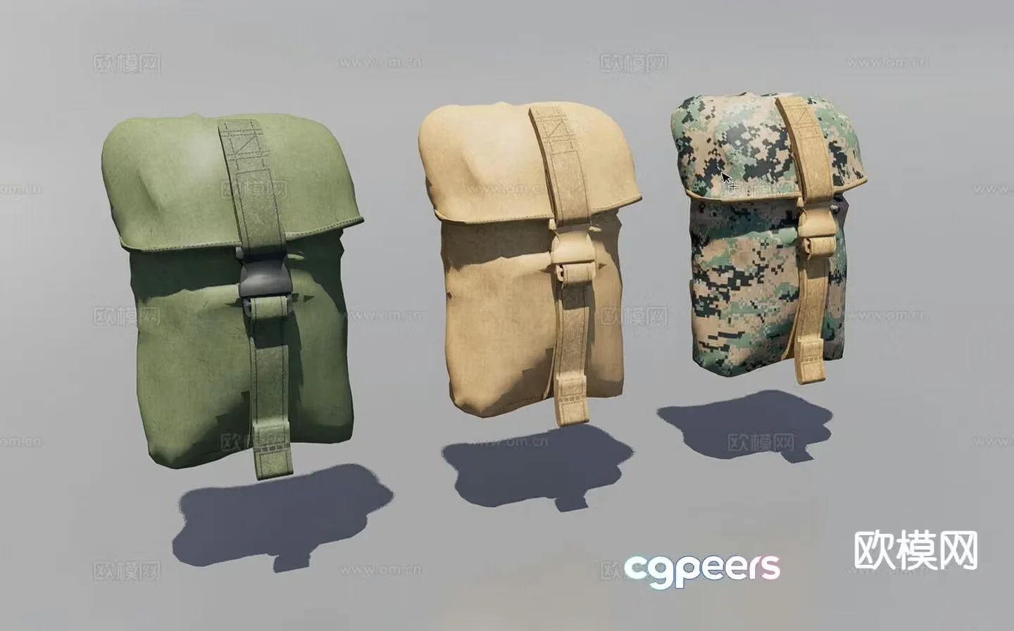 Military backpack bag 3d model