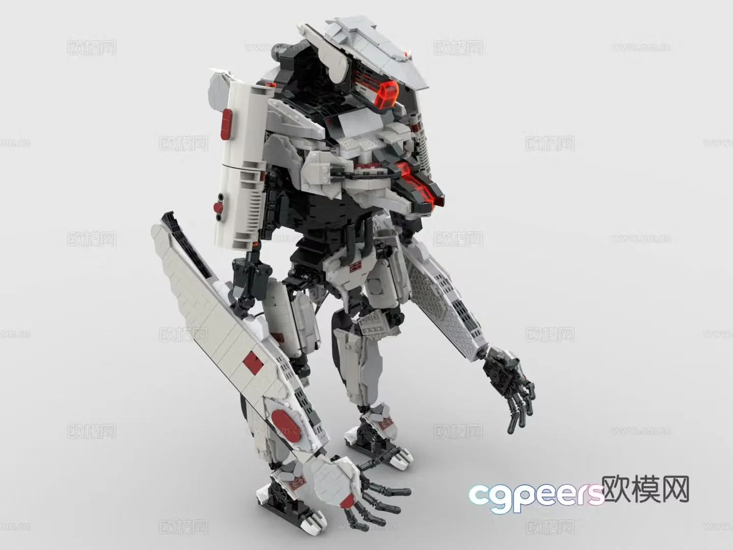 Lego toy robot figure 3d model