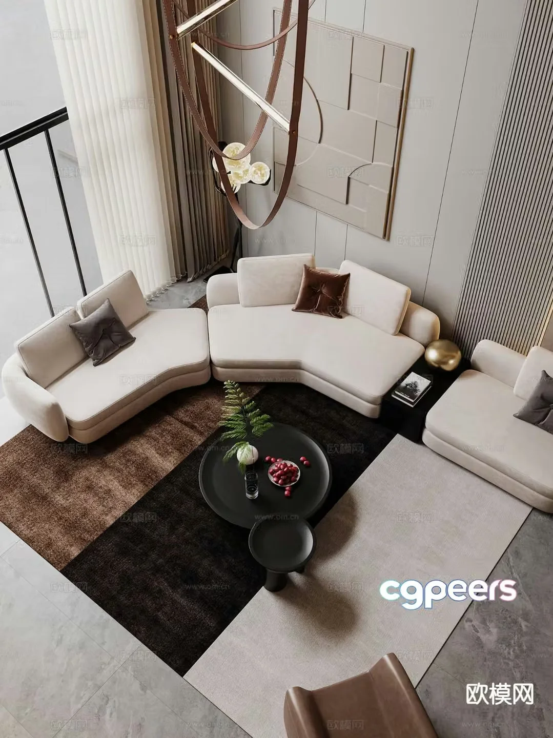 Modern modular sofa folding sofa 3d model