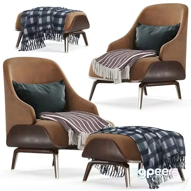 3ds Max Free – Aster_Brigid Armchair with plaid