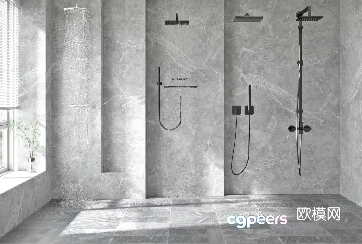 Modern shower shower spray head 3D model
