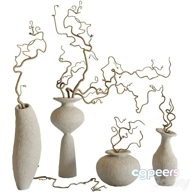 3ds Max Free – Branches and vases set
