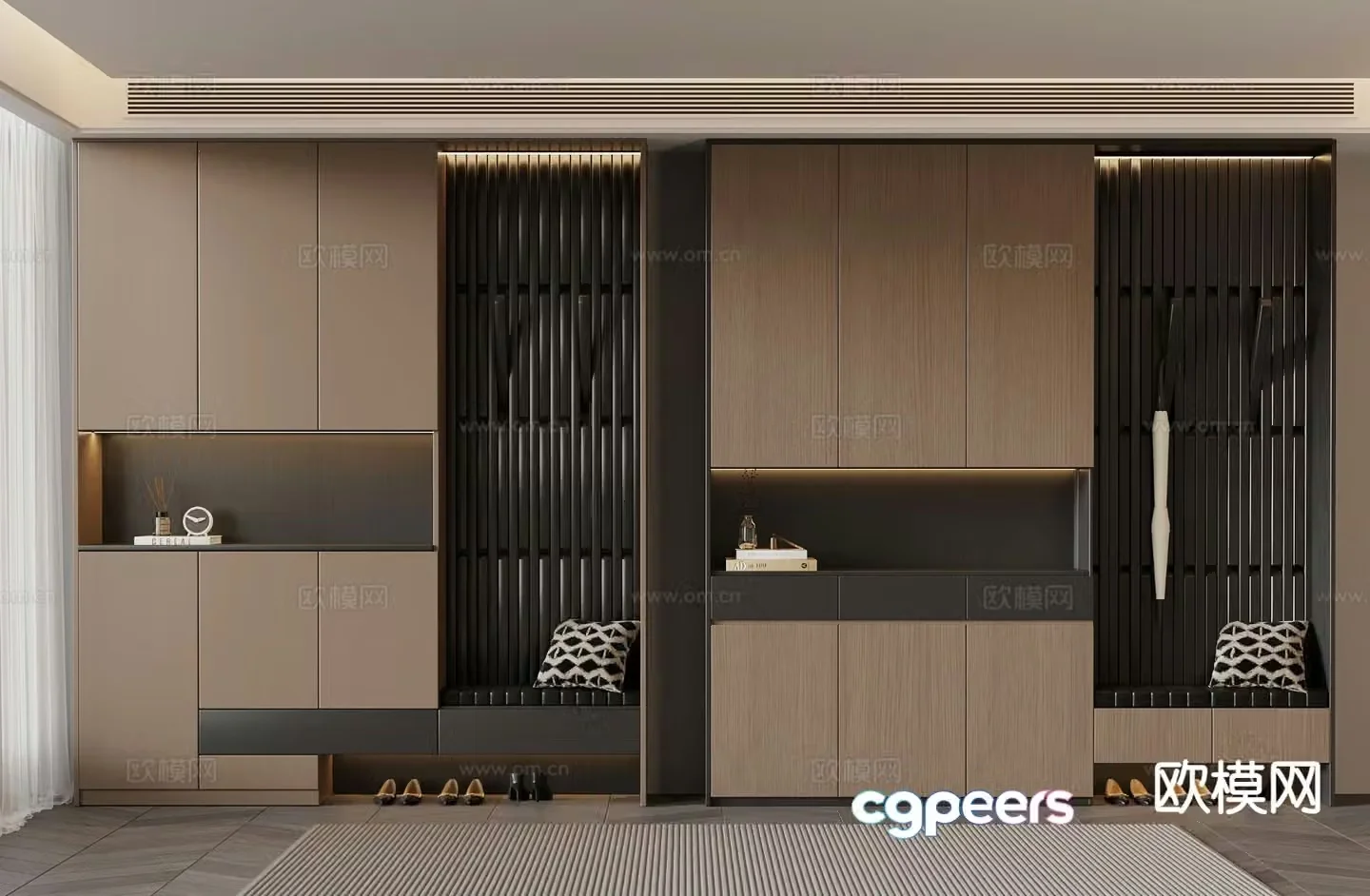 Italian style shoe cabinet partition shoe cabinet entrance shoe cabinet top shoe cabinet 3D model