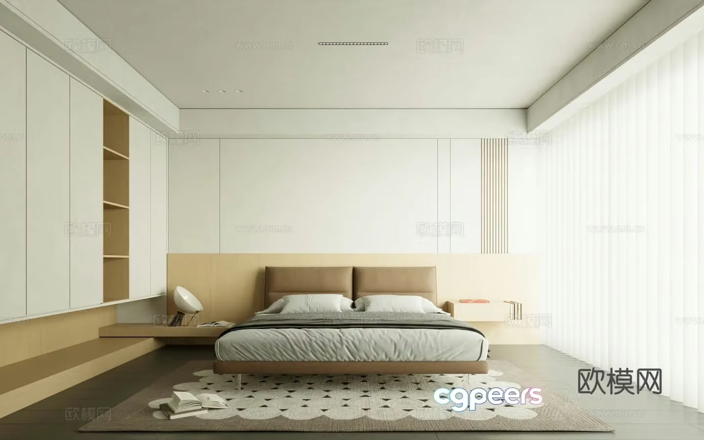 Modern Italian home bedroom owner-lighting bedroom log bedroom bedroom nightstand 3d model