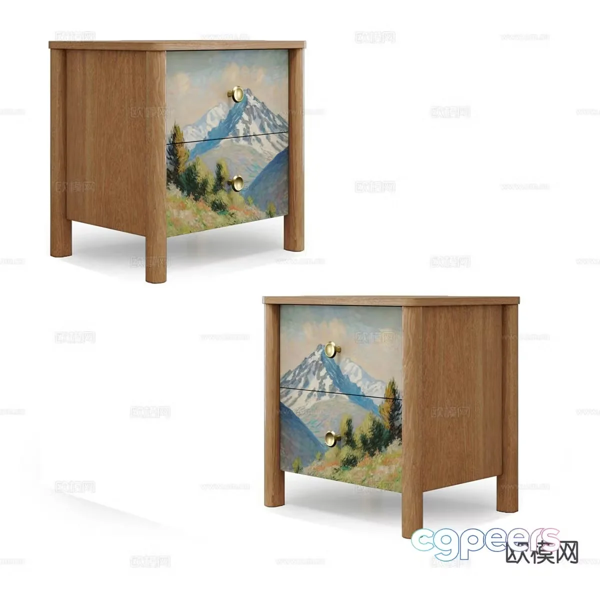 Nordic bedside table 3d model