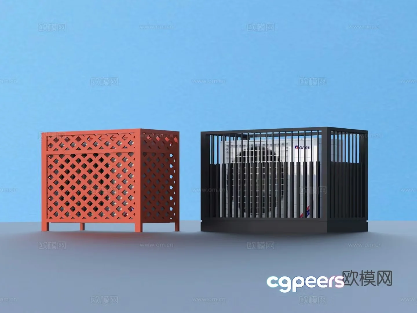 Air conditioning rack Air conditioning exterior unit Grille decoration 3D model