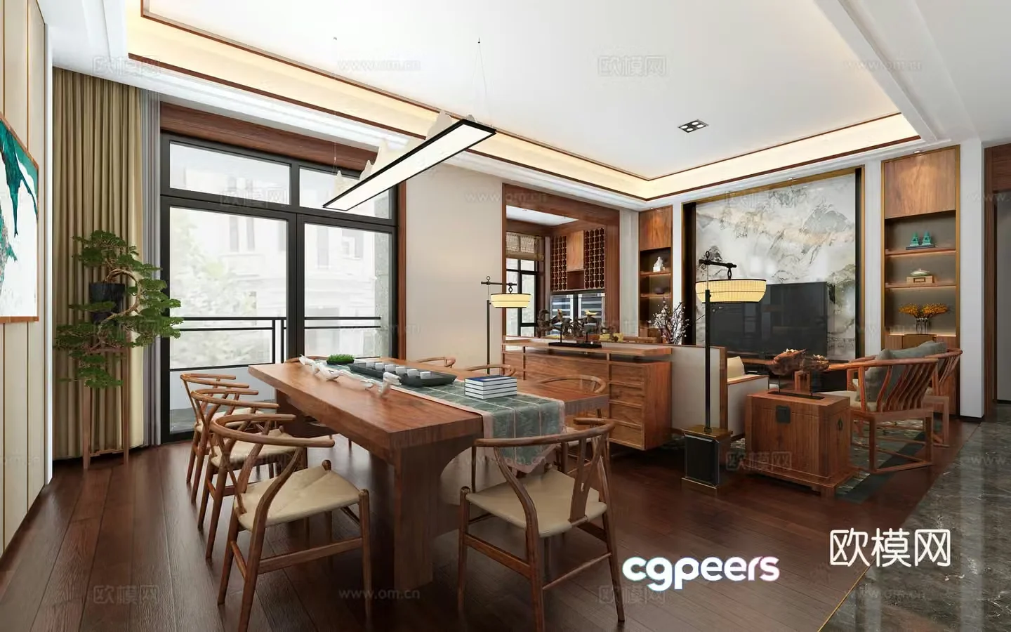 New Chinese style living room 3d model