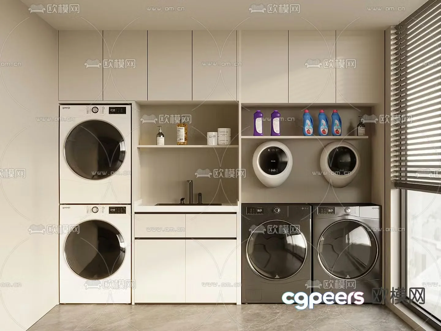 Laundry room laundry room laundry cabinet 3d model