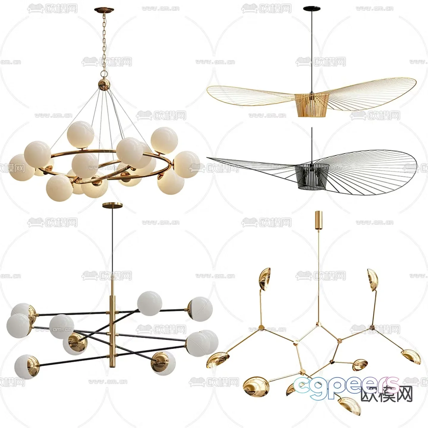 Light luxury chandelier French chandelier 3D model