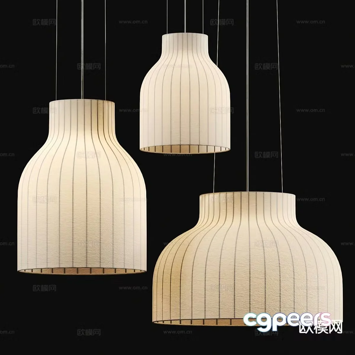 Wabi-sabi chandelier paper chandelier 3d model