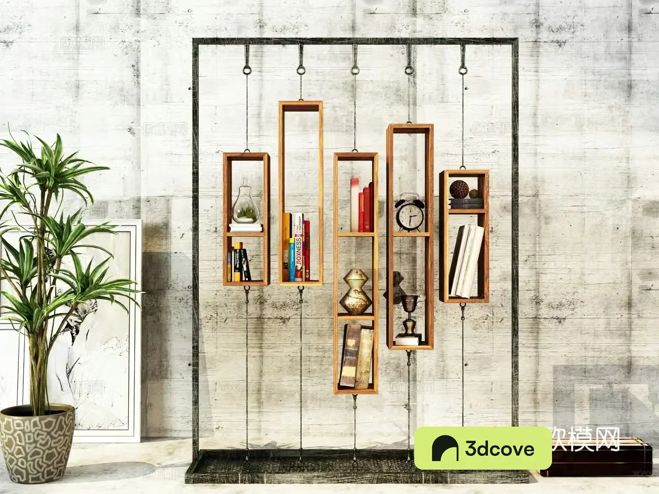 Industrial style decorative frame green plant decorative painting ornament