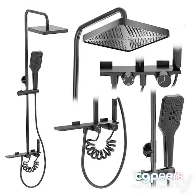 3ds Max Free – Shower Set REAL HELIX