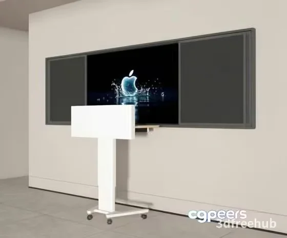 A White Presentation Stand 3D Model – 19419 – VRAY Render