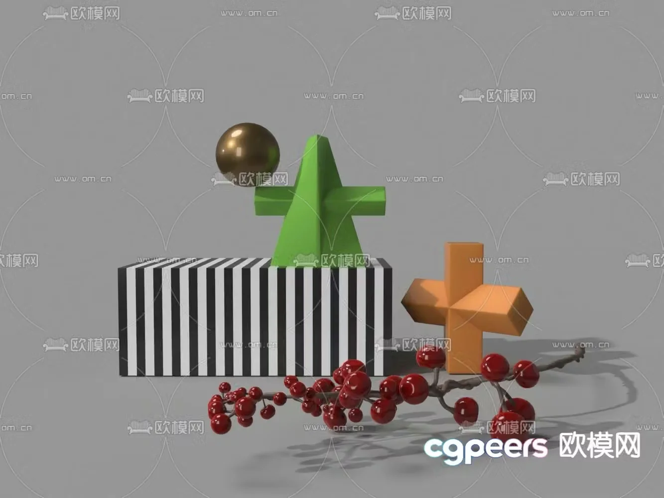 Toy building block ornaments 3d model