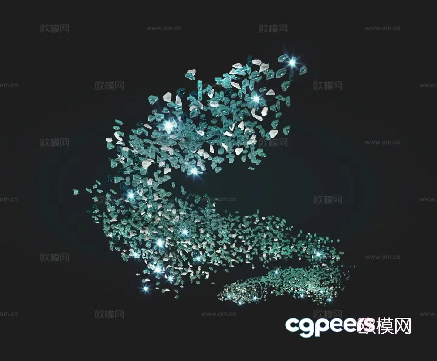 Modern large crystal chandelier art chandelier 3d model