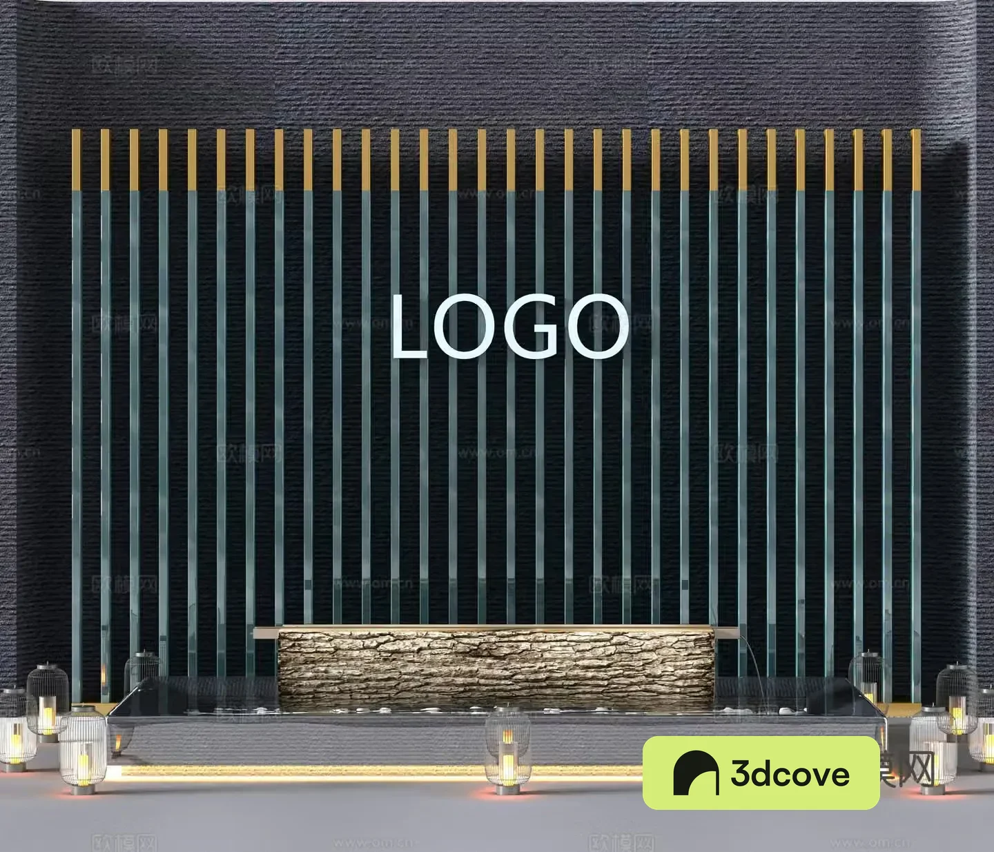 Modern background wall Modern landscape wall Flowing water landscape logo wall Landscape wall Image wall