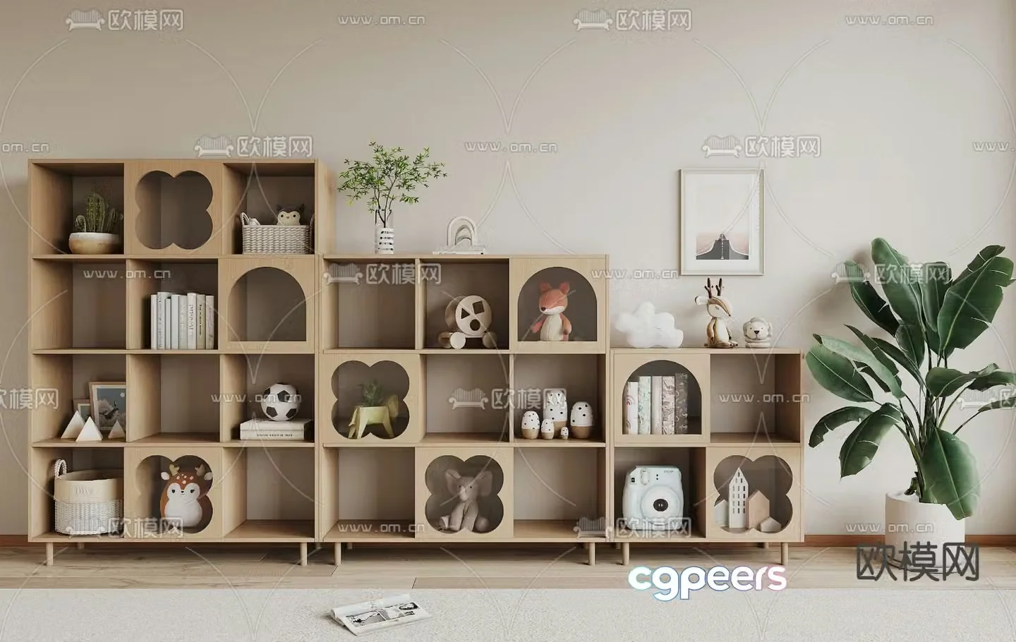 Children’s storage cabinet locker 3d model