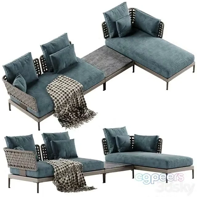 3ds Max Free – Minotti Patio sectional sofa