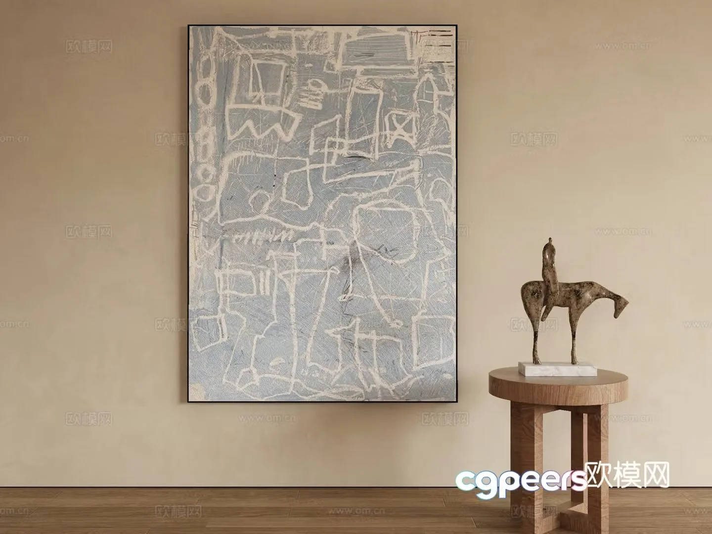 Modern decorative painting abstract painting hanging painting 3d model