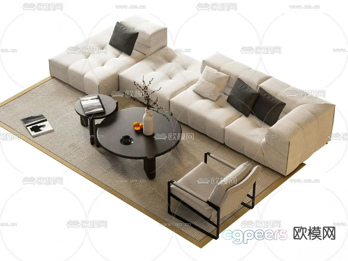 Modern sofa set 3d model