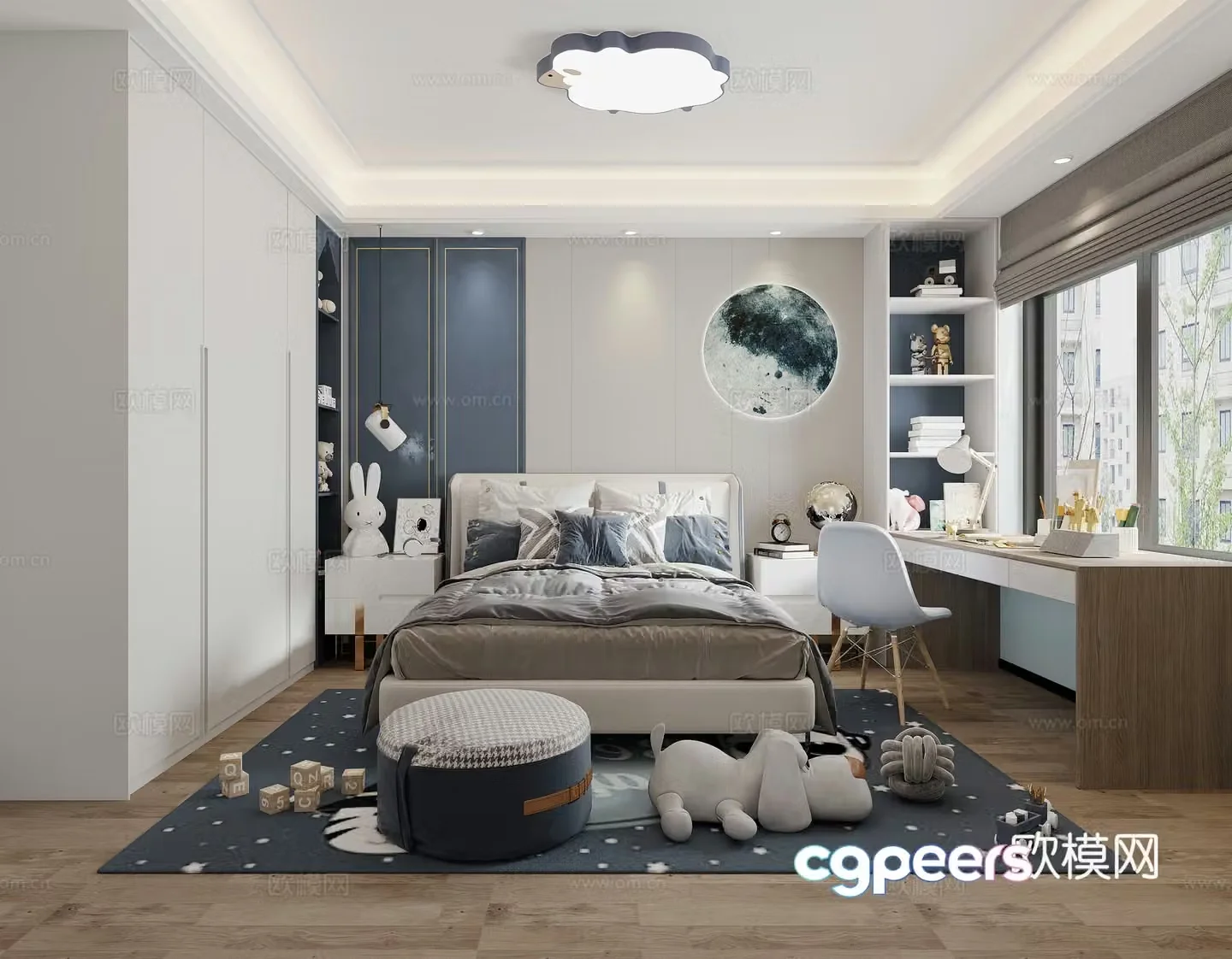 Modern children’s room boy’s room 3d model