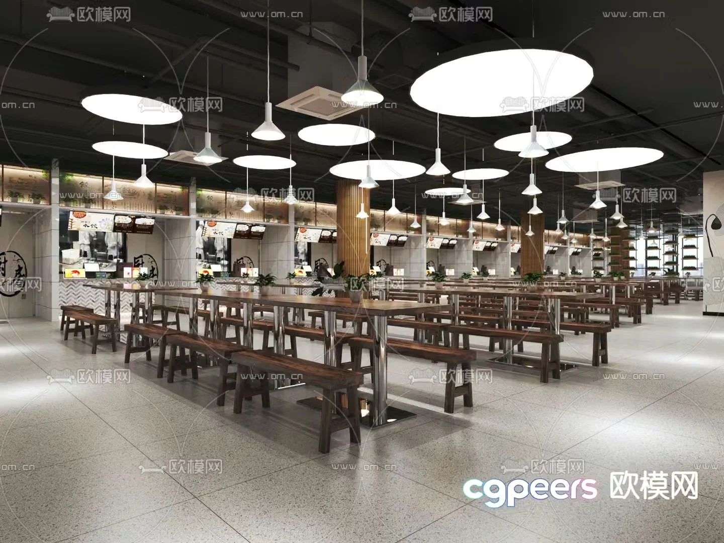 Shopping mall Food City 3D model