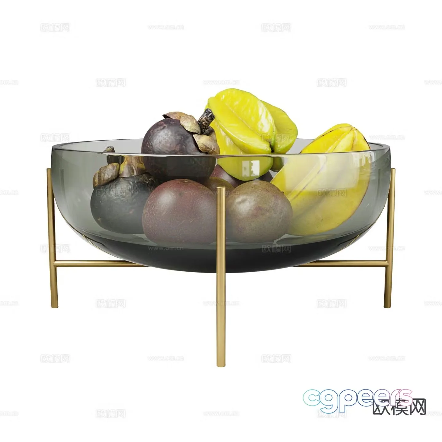 Modern star fruit fruit tray 3d model