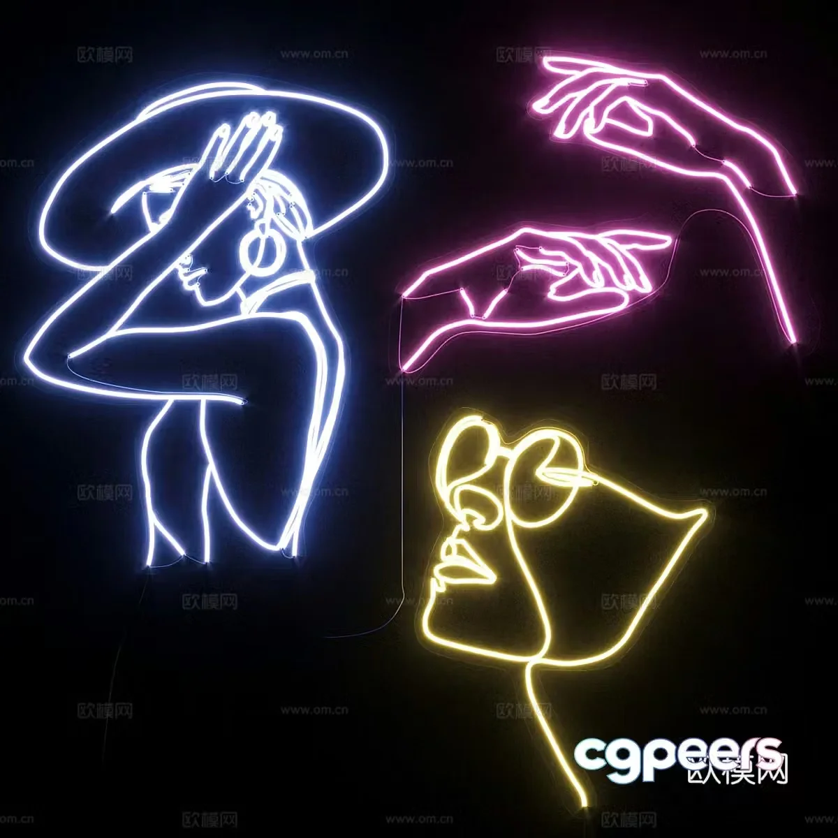 Neon light 3d model