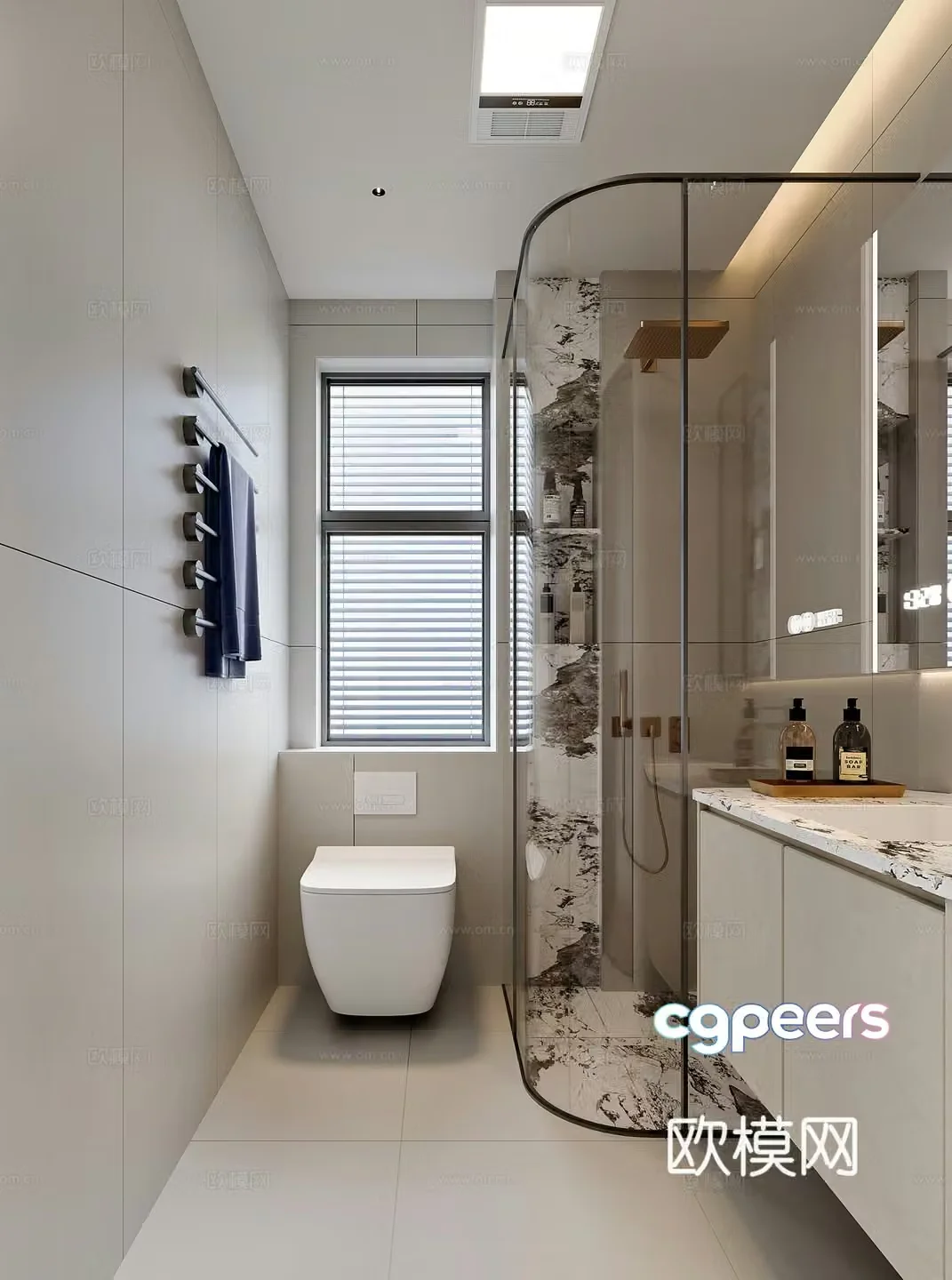 Modern style home bathroom 3d model