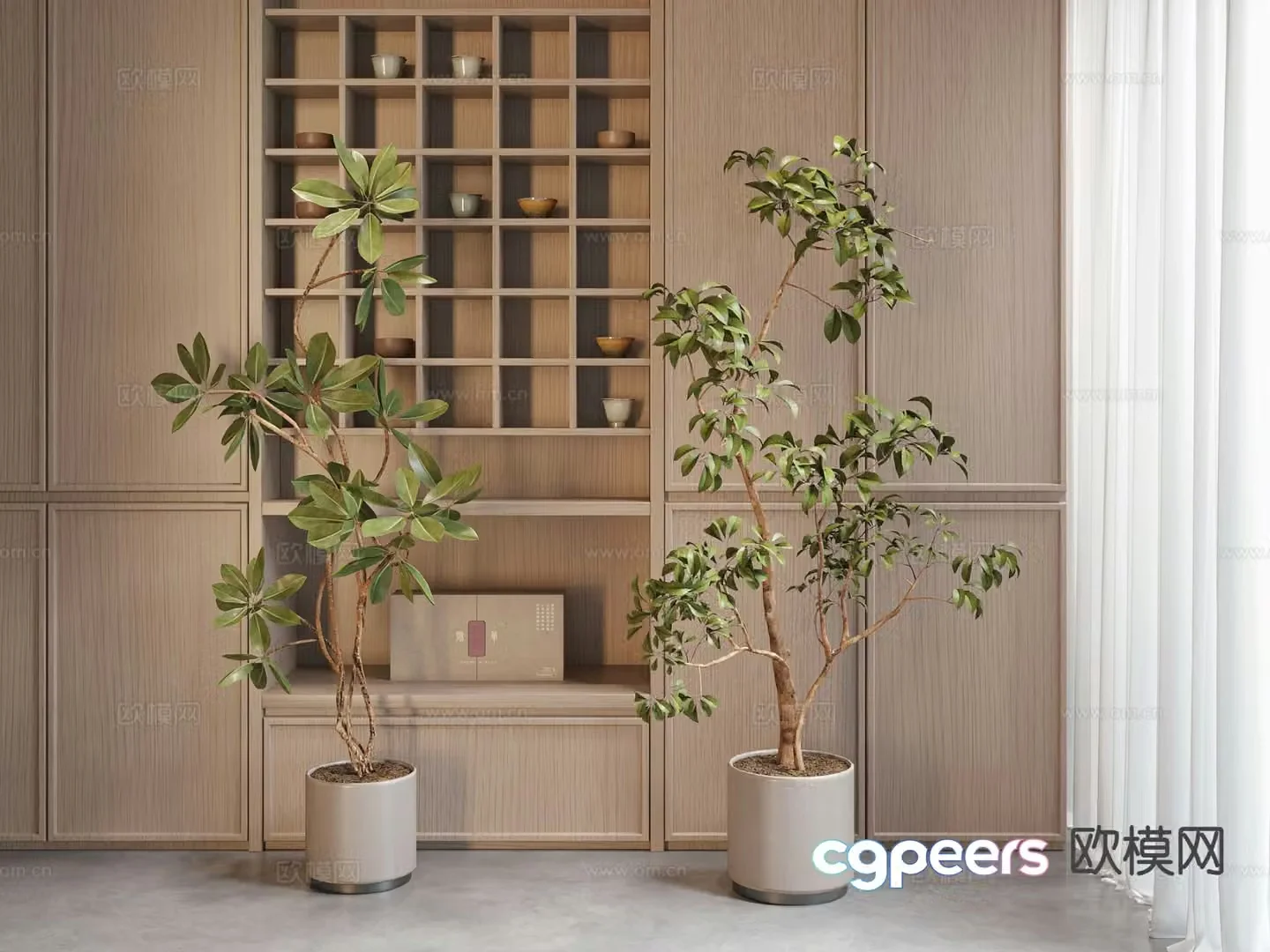 Modern green plant potted 3d model