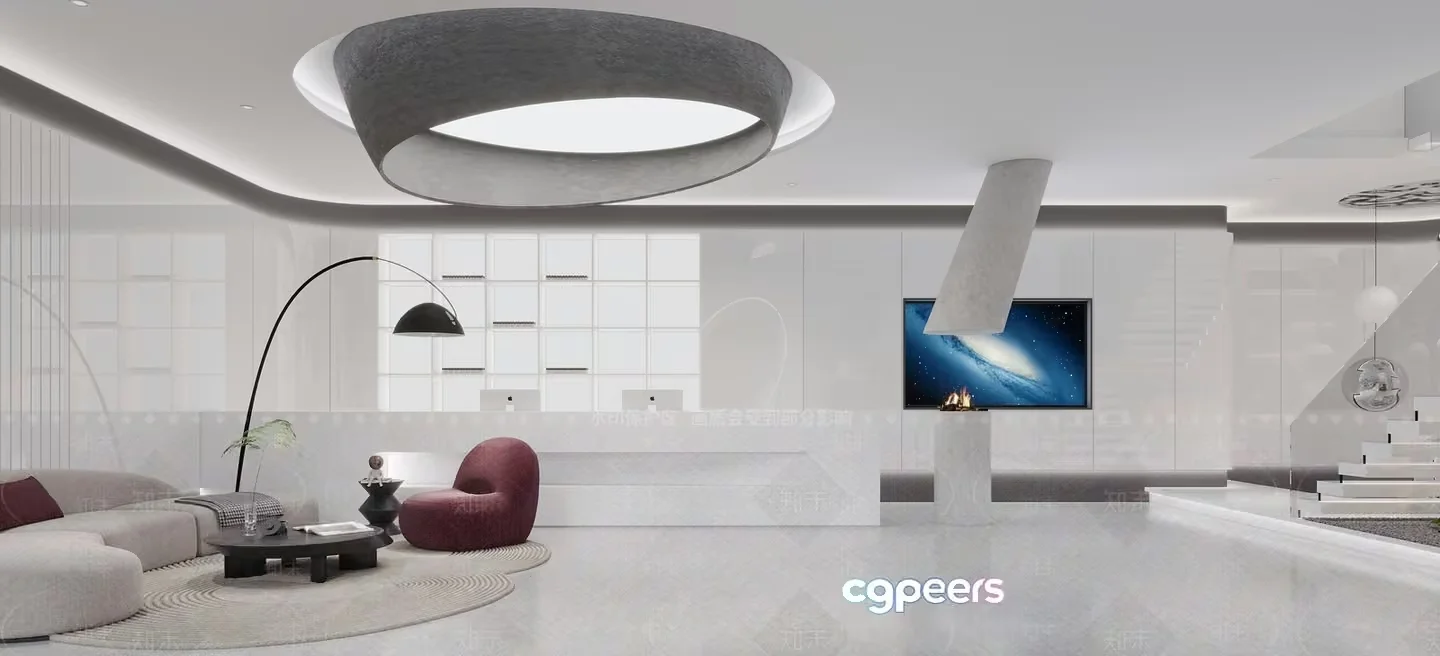 Modern Living Room 3D Model – 7492 – VRAY Render
