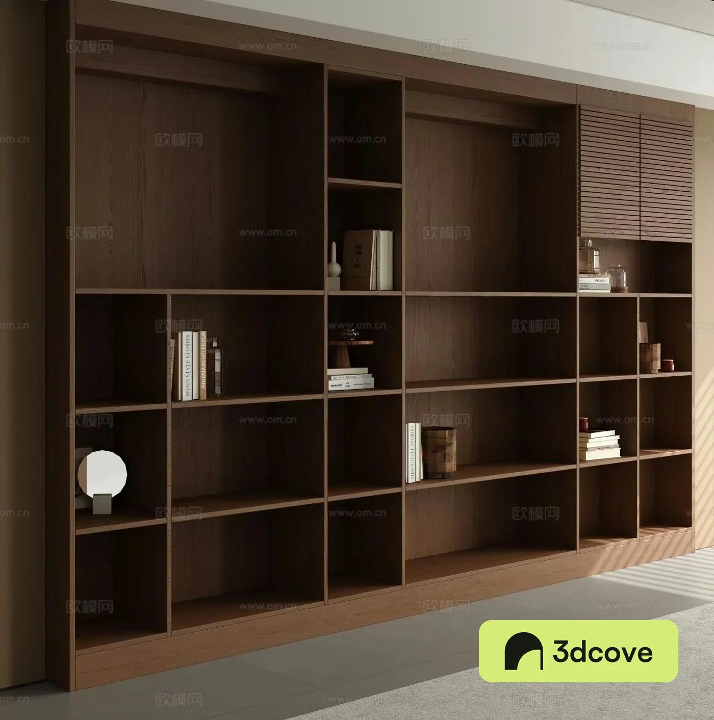 Modern bookcase shelf