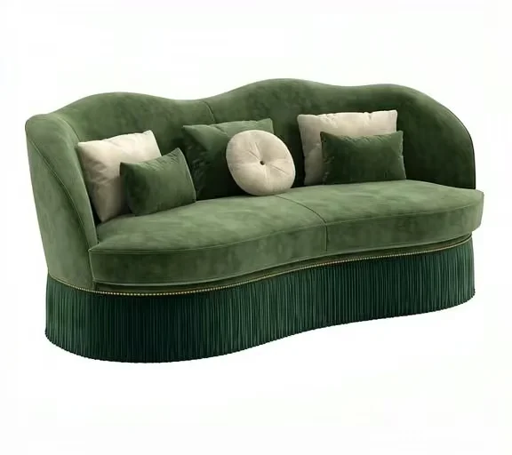 Green Velvet Sofa 3D Model – 14080 – VRAY Render