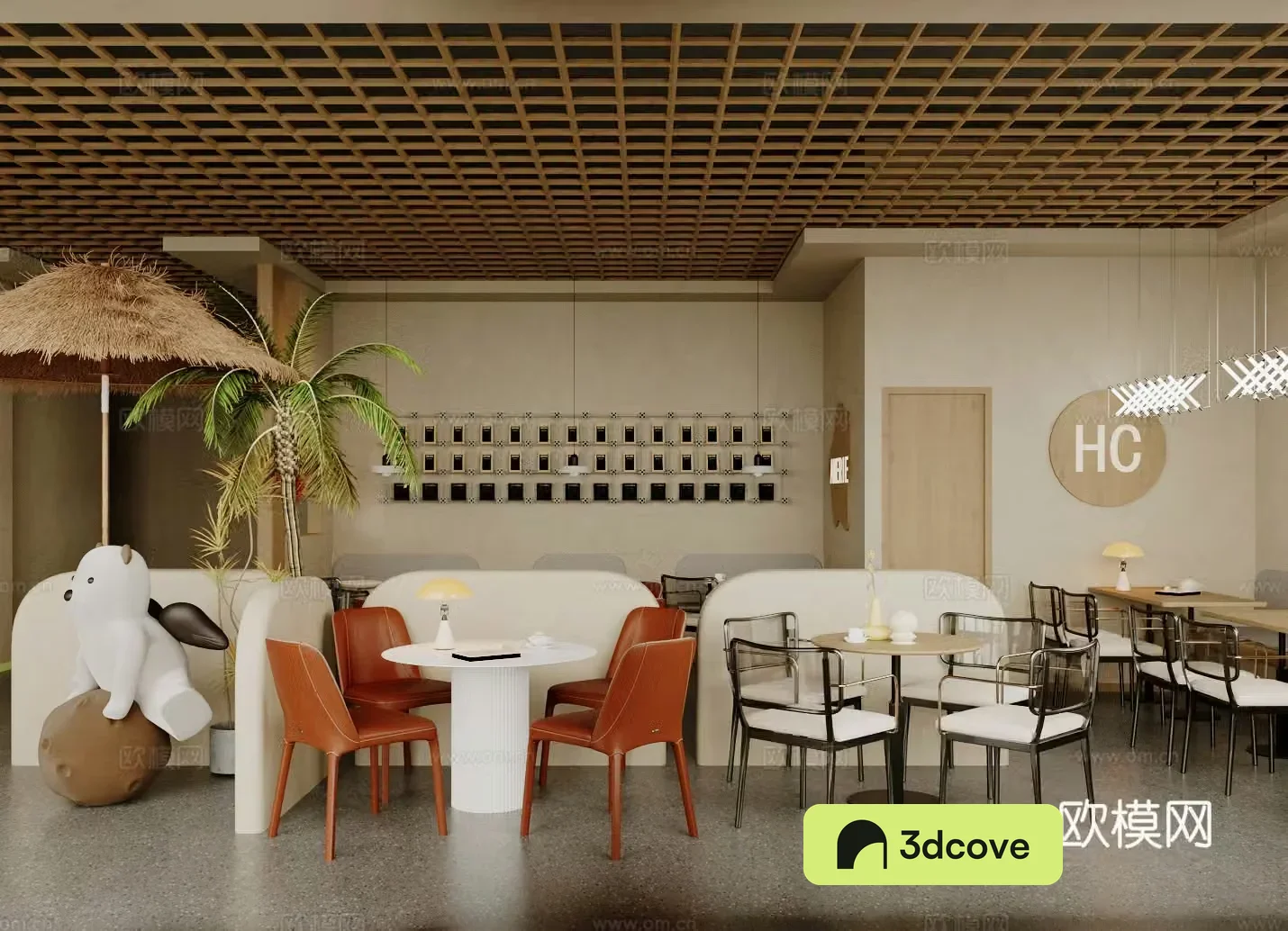 Wasabi Cafe Coffee Card Area Dining Area 3D Model