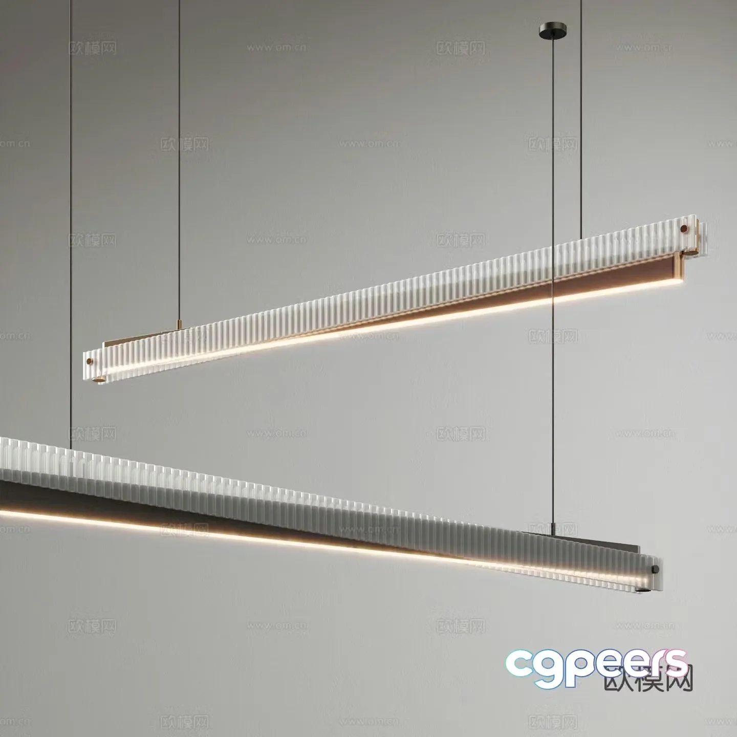 Lampatron light luxury chandelier linear chandelier 3d model