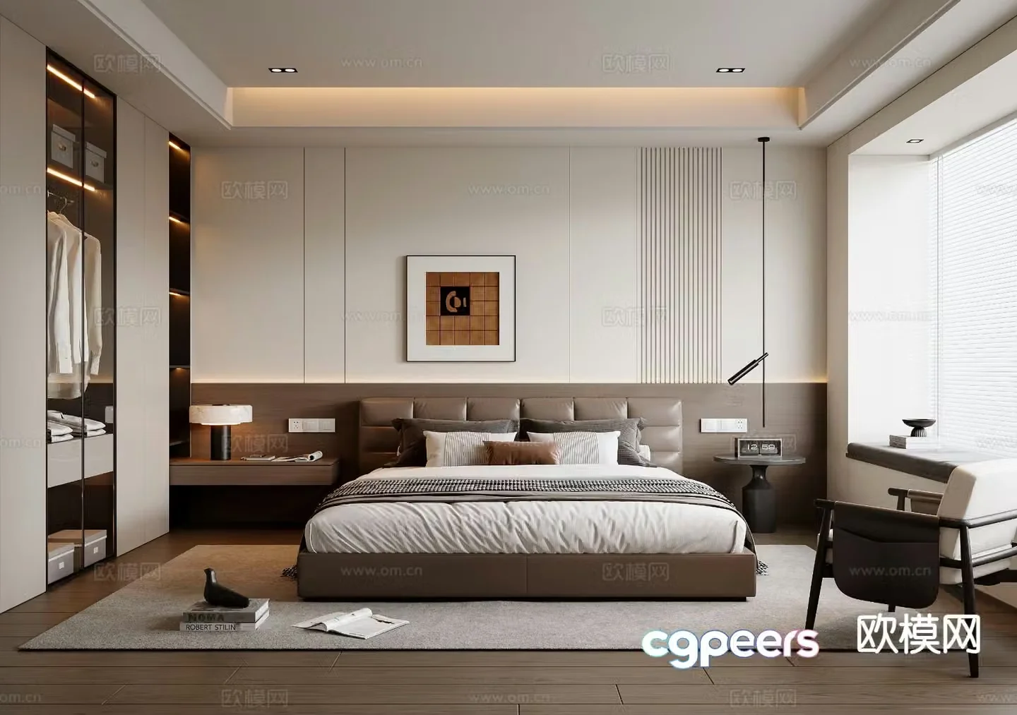 Italian style bedroom master bedroom 3d model