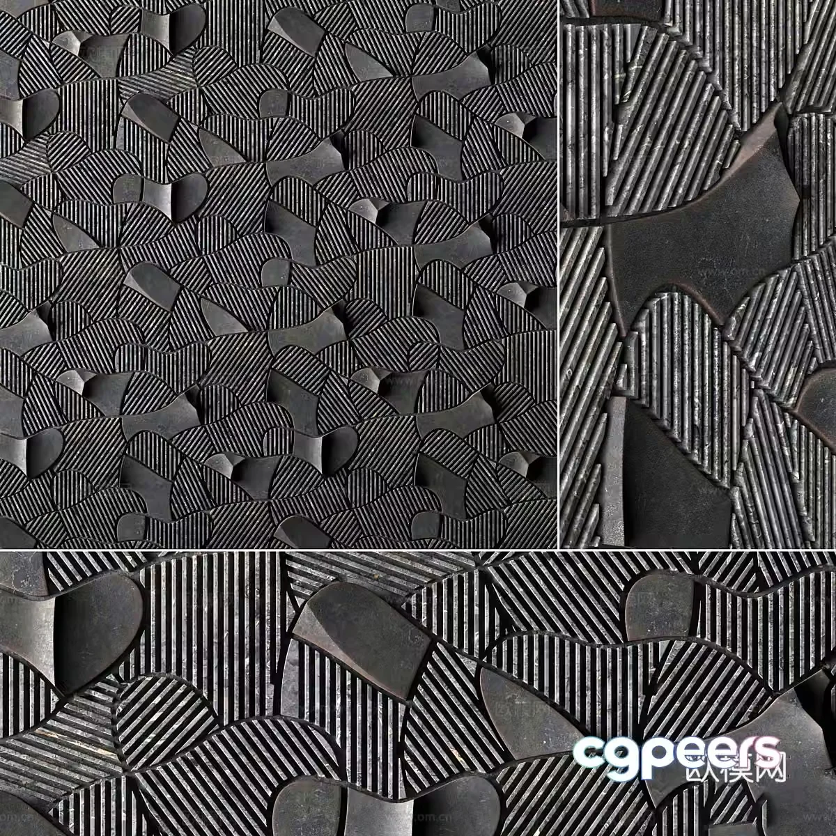 New Chinese style ceramic tiles flower tiles cement tiles 3D model