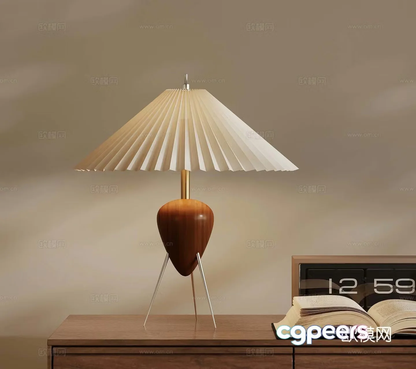 French medieval style table lamp 3d model