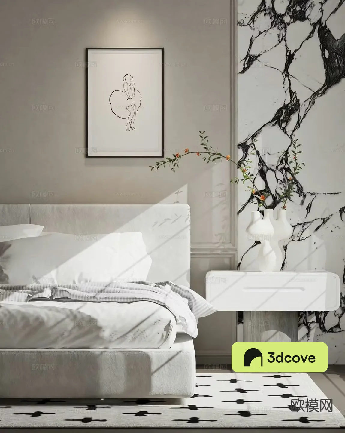 Modern double bed