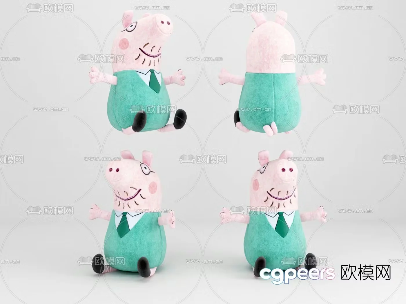 Modern Peppa Pig doll 3d model